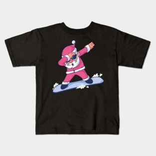 Snowboarding Dabbing Santa Kids T-Shirt